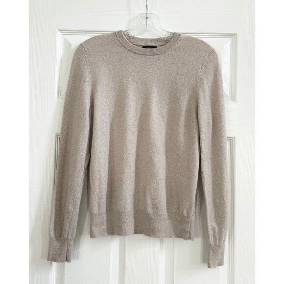 Quince Mongolian Cashmere Crewneck Sweater Heather Cloud Beige - Medium - Picture 3 of 6